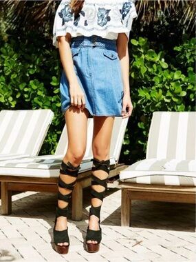 Free people Wrap Platform Sandals - Black